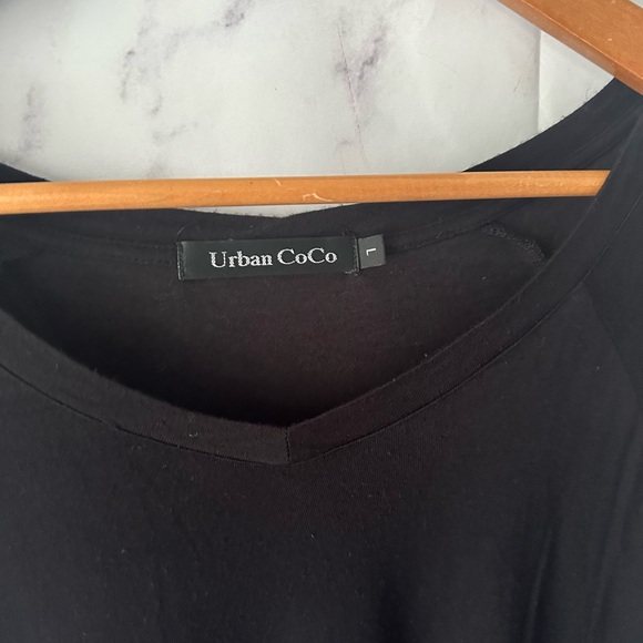 BLACK COLD SHOULDER SHORT SLEEVE TOP BLACK WOMENS LARGE - Picture 4 of 12